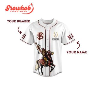 Florida State Seminoles Orange Bowl White Design Personalized Baseball Jersey
