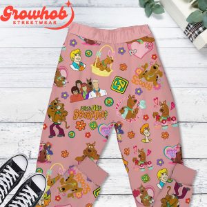 Scooby-Doo I Love You Valentine Pink Design Fleece Pajamas Set