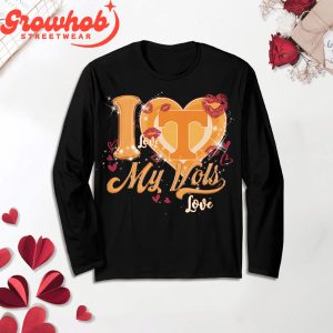 Tennessee Volunteers Vols Love Black Fleece Pajamas Set Long Sleeve