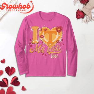 Tennessee Volunteers Vols Love Pink Fleece Pajamas Set Long Sleeve
