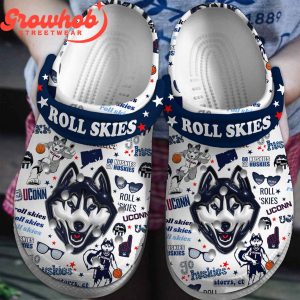 UConn Huskies Roll Skies Crocs Clogs
