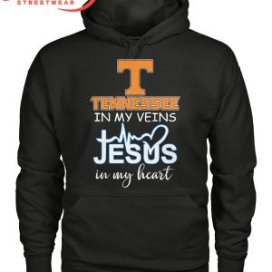 Tennessee Volunteers In My Veins Jesus In Heart T-Shirt