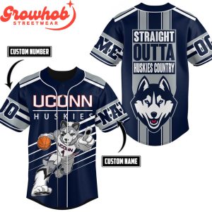UConn Huskies Fans Straight Outta Personalized Baseball Jersey